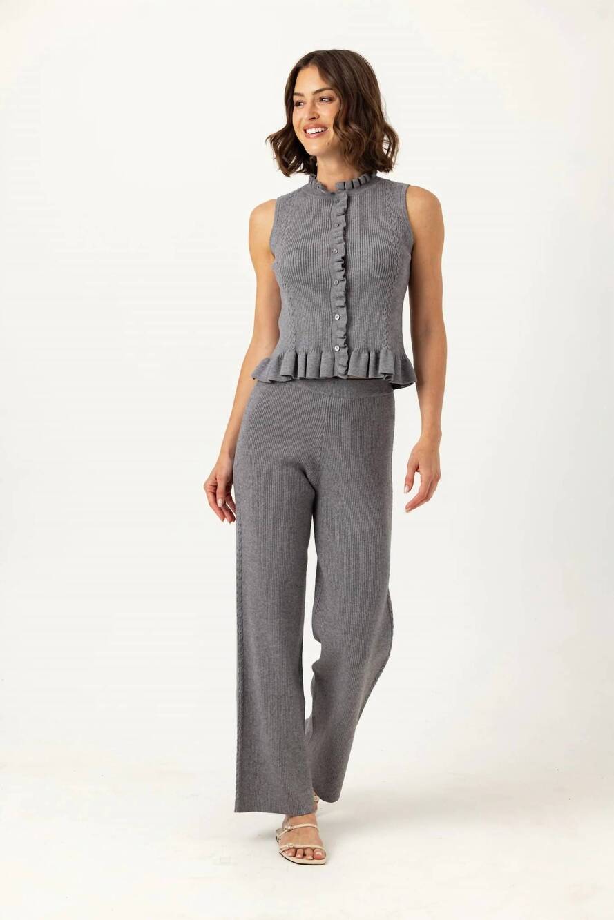 NEW SUNDAYS nolan wide leg pants in fog sweater